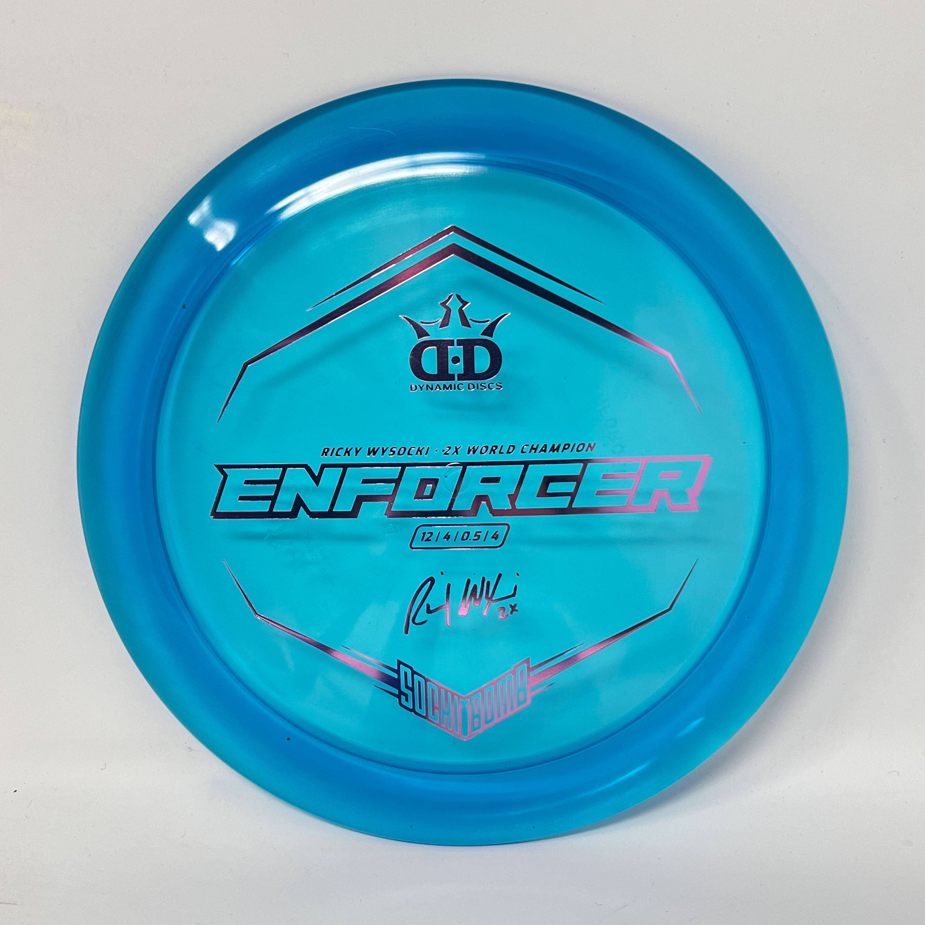 Dynamic Discs Lucid-Ice Enforcer (Ricky Wysocki Sockibomb Stamp)