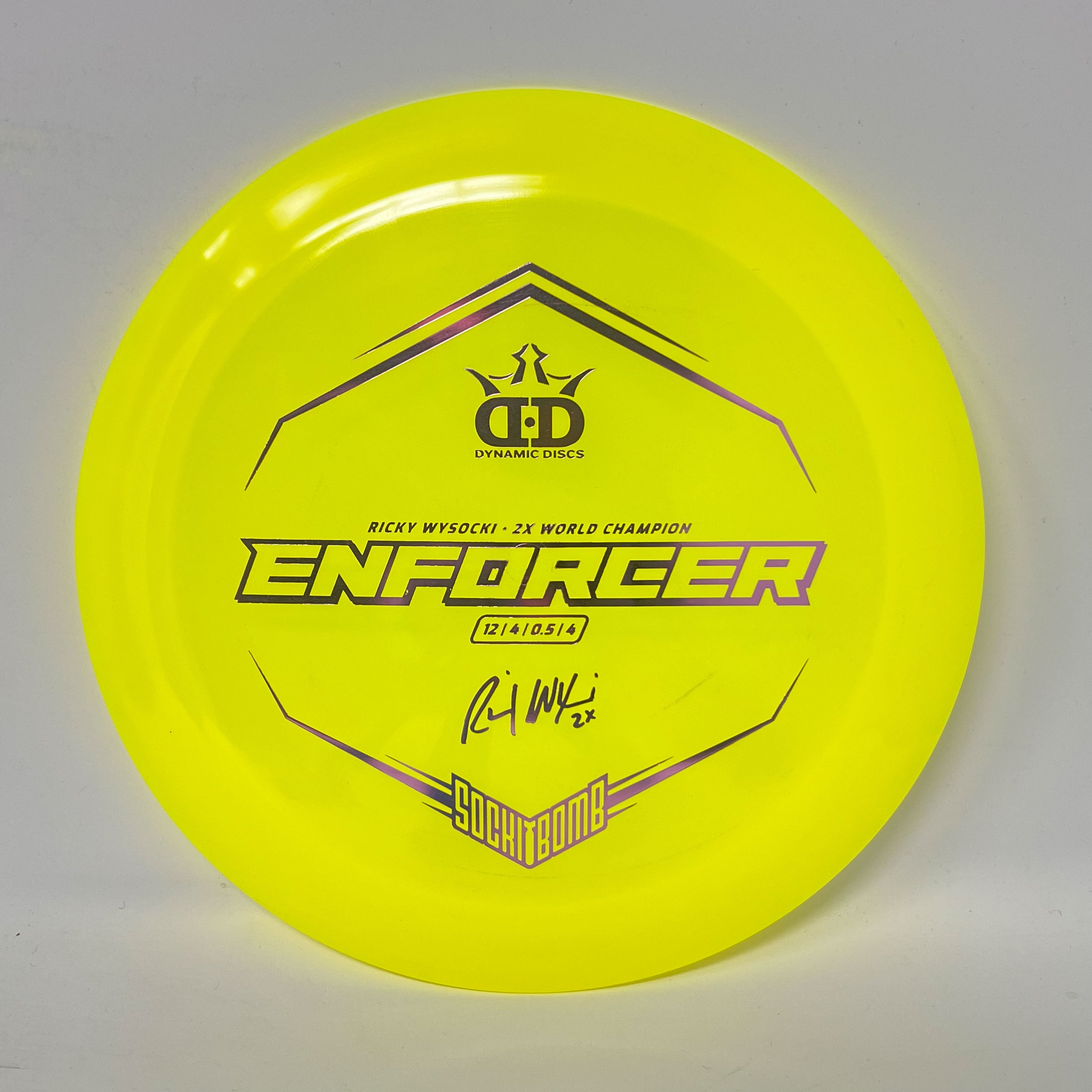 Dynamic Discs Lucid-Ice Enforcer (Ricky Wysocki Sockibomb Stamp)
