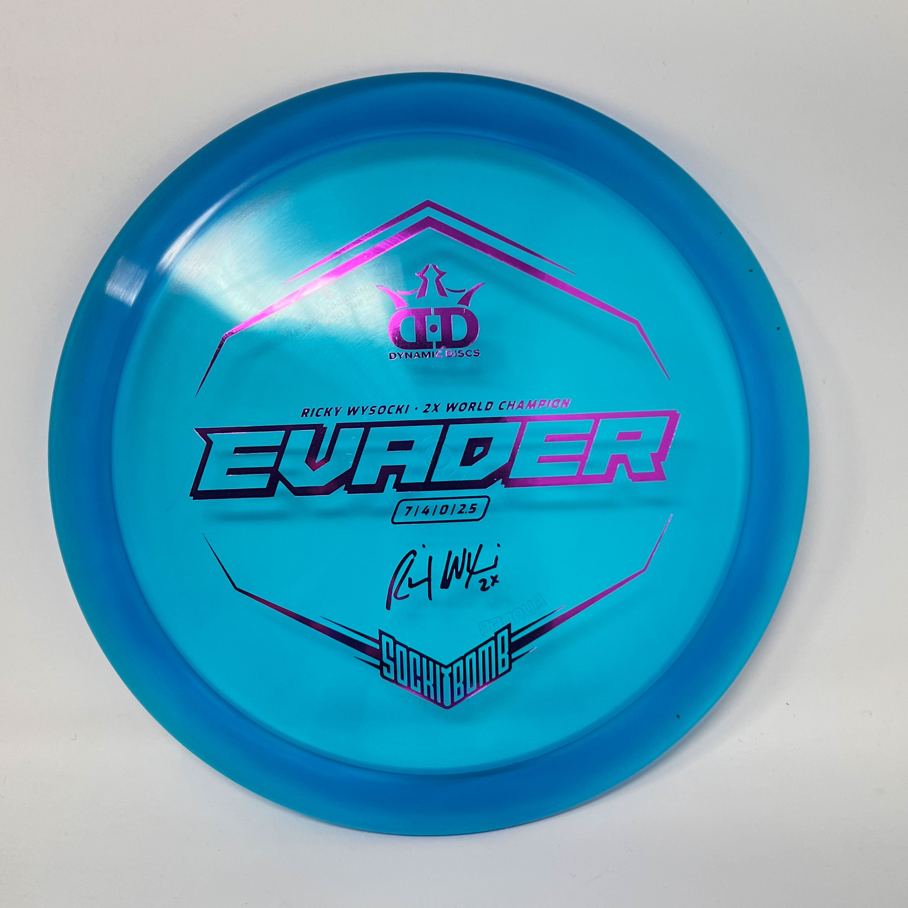 Dynamic Discs Lucid-Ice Evader (Ricky Wysocki Sockibomb Stamp)