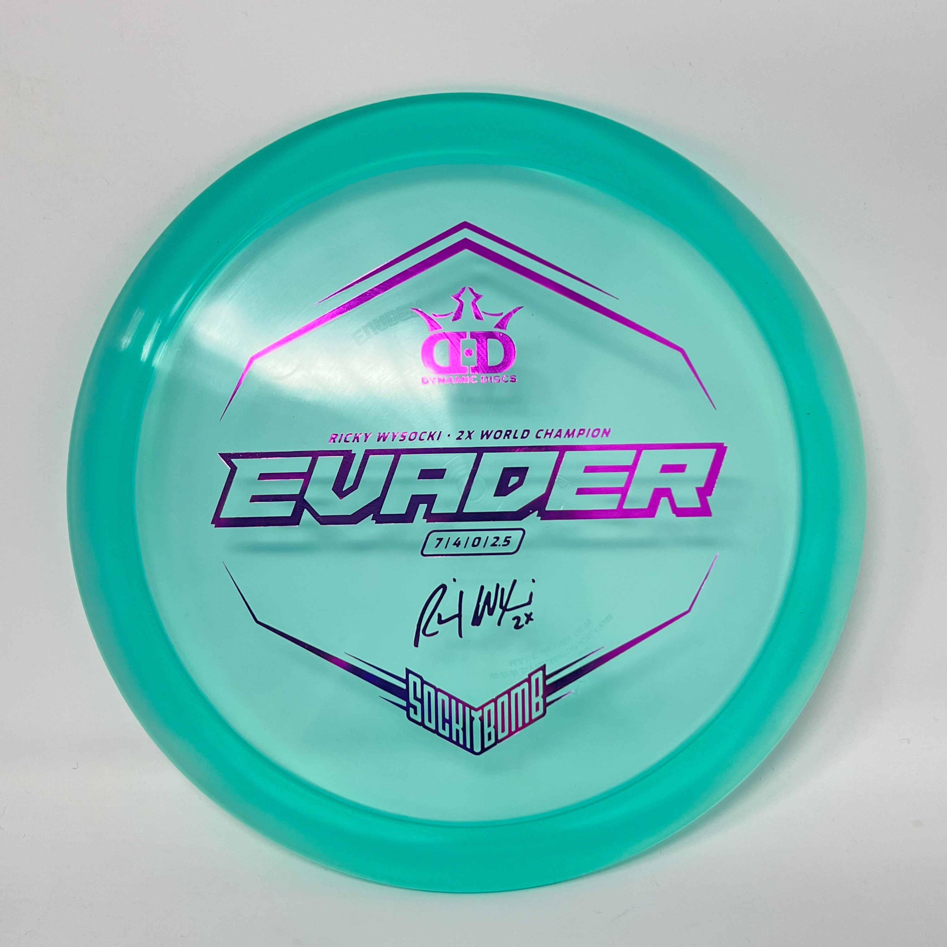 Dynamic Discs Lucid-Ice Evader (Ricky Wysocki Sockibomb Stamp)